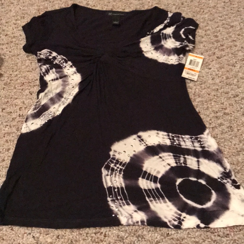 Black ruched t shirt